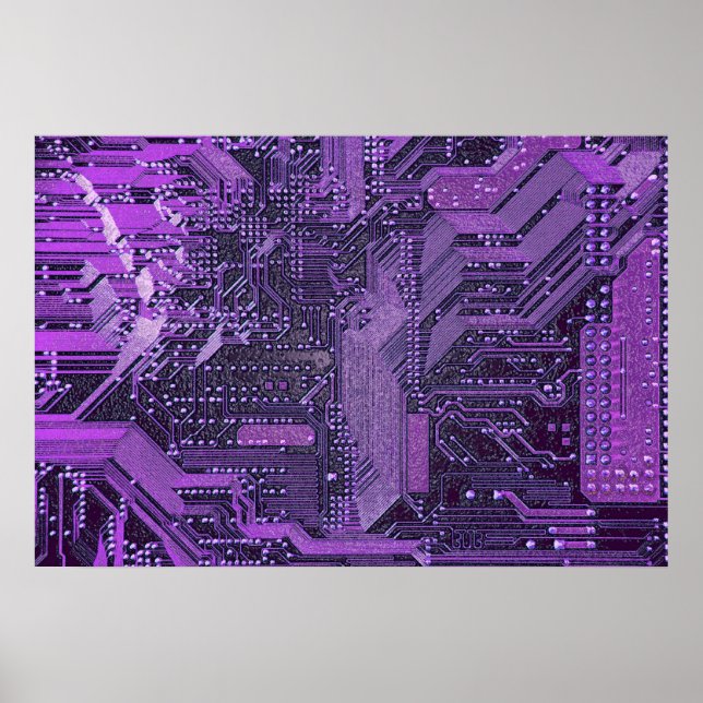 Póster Tarjeta electrónica de tecnología para circuito ci (Frente)