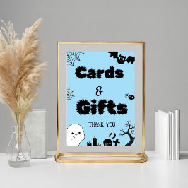 Póster Tarjeta fantasma de Halloween y regalos gracias