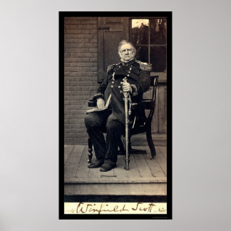 Póster Tarjeta firmada del General Winfield Scott 1858