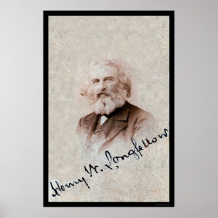 Póster Tarjeta firmada Longfellow 1860 de Henry