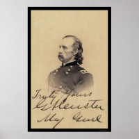 Tarjeta firmada por George Armstrong Custer 1866
