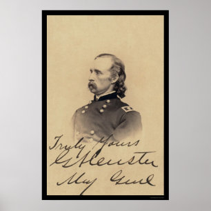 Póster Tarjeta firmada por George Armstrong Custer 1866