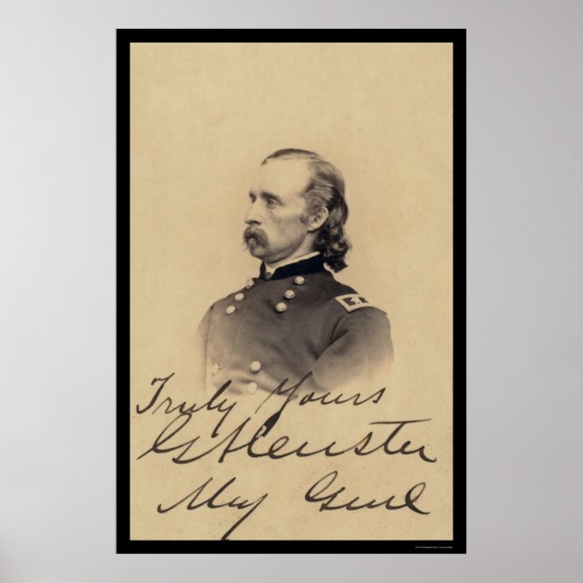 Póster Tarjeta firmada por George Armstrong Custer 1866 (Frente)