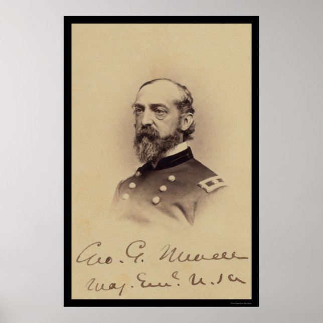 Póster Tarjeta firmada por George Meade 1862 (Frente)