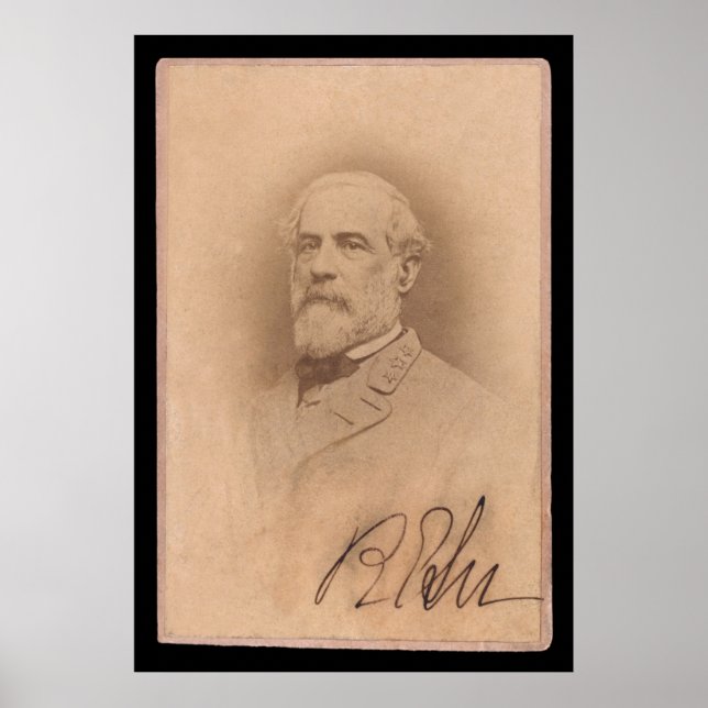 Póster Tarjeta firmada por Robert E. Lee 1860 (Frente)