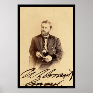 Póster Tarjeta firmada por Ulysses S. Grant 1862