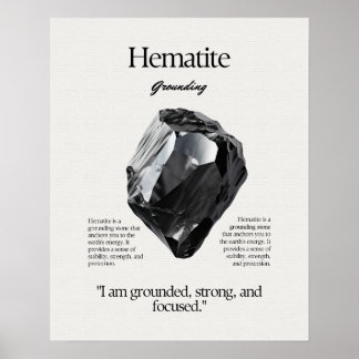 Póster Tarjeta Hematite Gem Crystal Significing