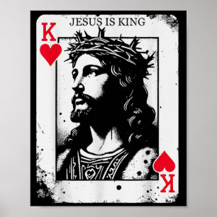 Póster tarjeta Jesucristo es rey diseño cristiano rey de
