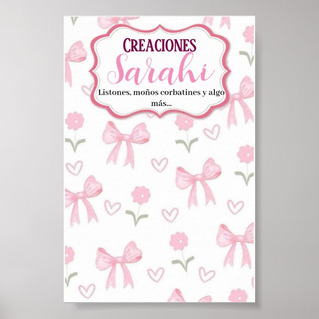 Póster Tarjeta para moños (Frente)