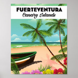 Póster Tarjeta postal de vacaciones de Fuerteventura Isla
