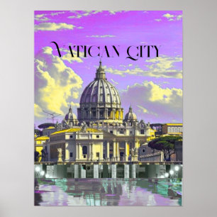 Póster Tarjeta postal de viaje a la Ciudad del Vaticano,