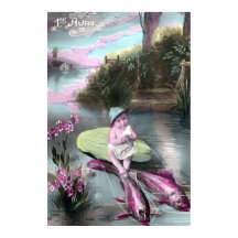 Tarjeta postal francesa vintage del día de los ino