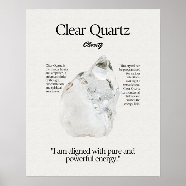 Póster Tarjeta Quartz Gem Crystal Signification (Frente)