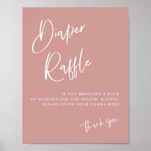 Póster Tarjeta Raffle Baby Shower Dusty Pink/ Rosa