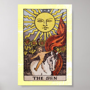 Póster Tarjeta RWS Tarot "The Sun" para la buena fortuna