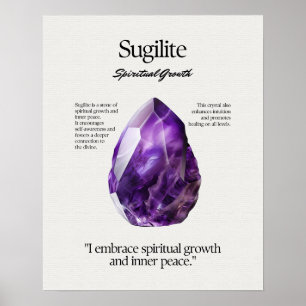 Póster Tarjeta Sugilite Gem Crystal Significing