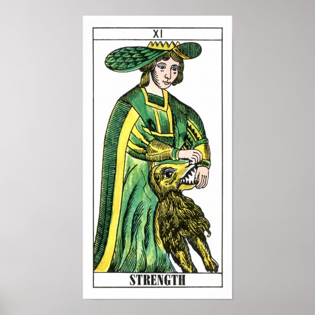 Póster Tarjeta Tarot de fuerza (Frente)