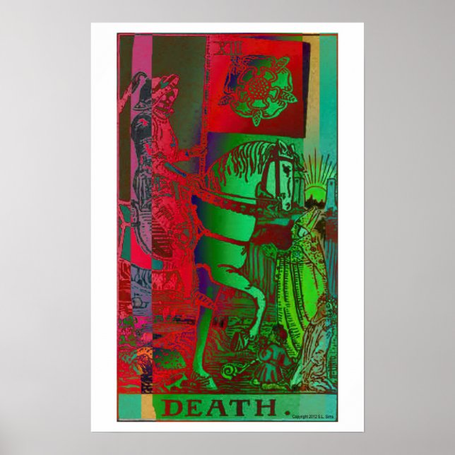 Póster Tarjeta Tarot de la Muerte Poster Psicodélico (Frente)