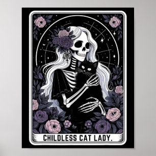 Póster Tarjeta Tarot De Skeleton Gótica De La Señora Del 
