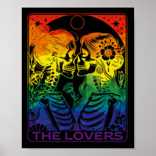 Póster Tarjeta Tarot: la piel de lesbianas que besan el a