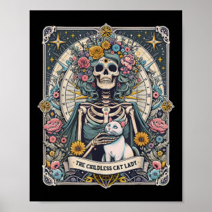 Póster Tarjeta Tarot para gatos sin hijos