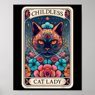 Póster Tarjeta Tarot para gatos sin hijos 2