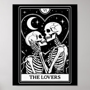 Póster Tarjeta Tarot para los amantes - Esqueletos para b
