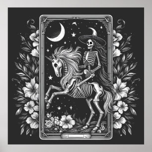 Póster Tarjeta Tarot Skeleton de Unicorn
