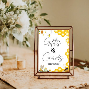 Póster Tarjeta y regalo para la ducha de bebé Abeja Amari