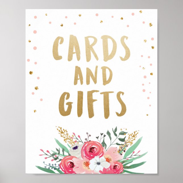 Póster Tarjeta y regalos Brunch Bubbly Bridal Floral Rótu (Frente)