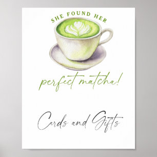 Póster Tarjeta y regalos de té Matcha para despedida de s