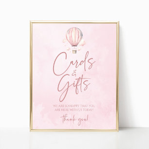 Póster Tarjeta y regalos para baby shower de globo aerost