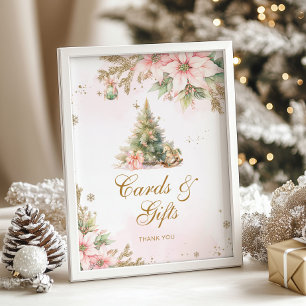 Póster Tarjetas abdomen regalos invierno Árbol de Navidad