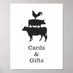 Póster Tarjetas Baby Shower BBQ Rustic Parejas y Regalos
