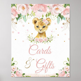 Póster Tarjetas Baby Shower de flores rosadas de Rubor Li