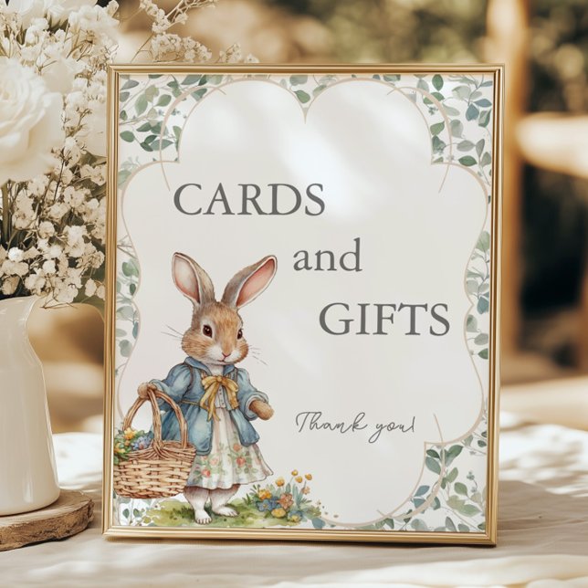 Póster Tarjetas Baby Shower Evergreen de Peter Rabbit y r (Subido por el creador)