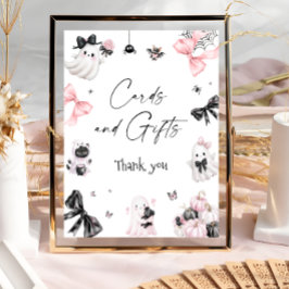 Póster Tarjetas Baby Shower Little Boo de Halloween y reg