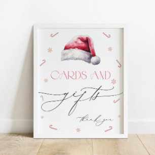 Póster Tarjetas Baby Shower para Navidades de bebé Santa