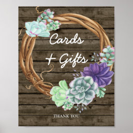 Póster Tarjetas Baby Shower Regalos Rótulo Éxitos Rústico