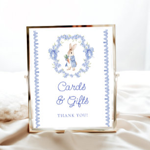 Póster Tarjetas Baby Shower y regalos Blue Peter Rabbit B