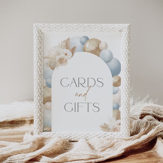 Póster Tarjetas Baby Shower y regalos del Boho Pampas Gra (Subido por el creador)