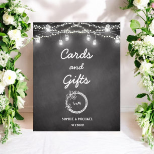 Póster Tarjetas blancas negras regalos Boda Rótulo Poster