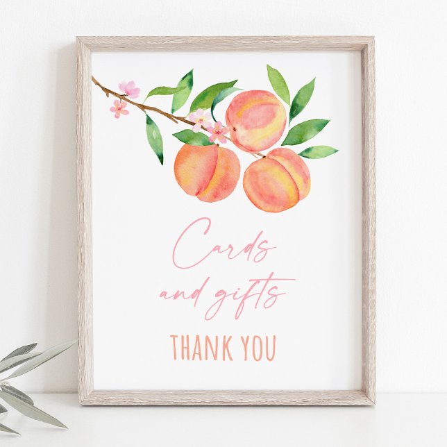 Póster Tarjetas Blossom Peach y Regalos Rótulo de cumplea (Subido por el creador)