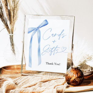 Póster Tarjetas Blue Bow y Rótulo GIfts