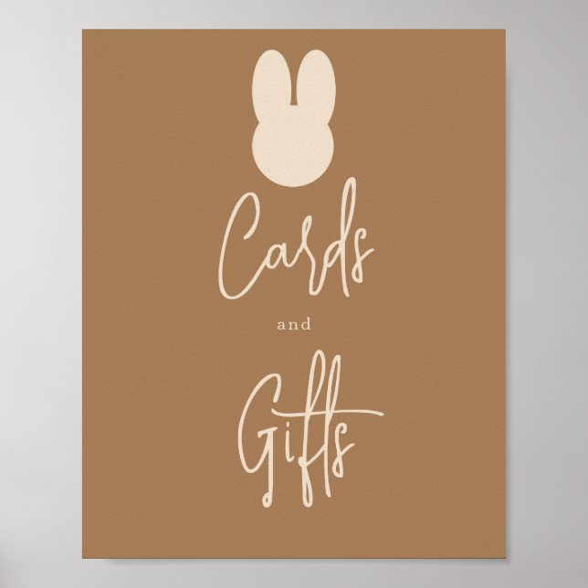 Póster Tarjetas Bunny simples y regalos (Frente)