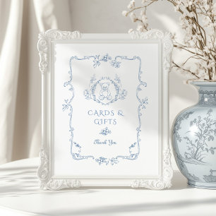 Póster Tarjetas Chinoiserie y regalos del oso Teddy de ép