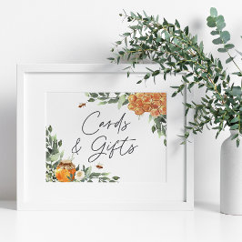 Póster Tarjetas de abeja y regalo para naranja Blossom