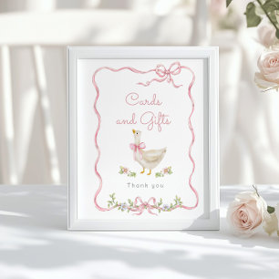 Póster Tarjetas de arco rosado y regalos de la piel de ga