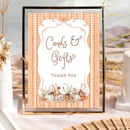 Póster Tarjetas de Baby Shower con flores de calabaza