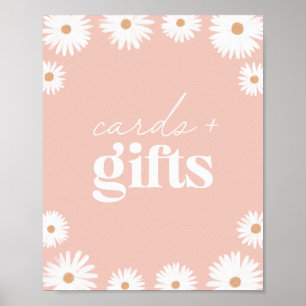 Póster Tarjetas de Baby Shower y regalos con flores de co